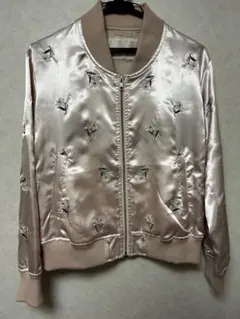 ピンク サテン ブルゾン