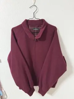 カシミヤ混　ハリントンジャケット　ボルドー　グランパコア　古着