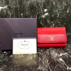 ♥【新品・未使用】PRADA　プラダ　3つ折り財布　ナイロン×レザー　ロゴ金具