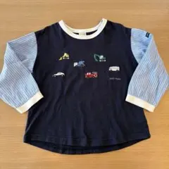 プティマイン　車　刺繍　110 長袖Tシャツ