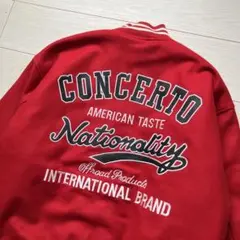 CONCERTO 刺繍ロゴ スタジャン ジャケット レッド