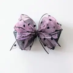 ワンちゃん用バレッタ　ハロウィンスパイダードット