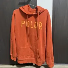 送料込❗️ポーラー　POLER オレンジ パーカー Sサイズ　フーディ　アウトドアのサムネイル