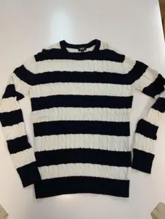 UNIQLO M ケーブル編みストライプセーター