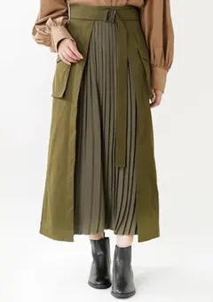 CLANE クラネ ミリタリープリーツドッキングスカート