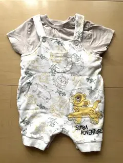 ライオンキング 半袖Tシャツ＆総柄白オーバーオール 86cmのサムネイル