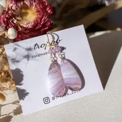 14kgfパープルアゲートピアス/イヤリング