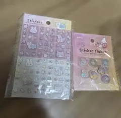 新品 おはじきシール 平成レトロ シール タイルシール うさぎ　キラキラアニマル