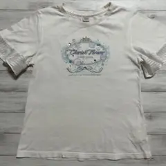 mezzo piano フリル袖　シェルTシャツ L(160) ホワイトのサムネイル