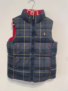 ラルフローレン　チェック　リバーシブル　ダウンベスト