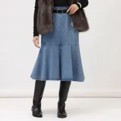 4L　アンタイトル　ヴィンテージデニムマーメイドスカート　デニム　ロングスカートのサムネイル