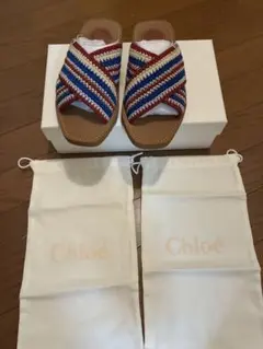 最終Chloe クロエ サンダル フラットサンダル ミュール編み込み 新品のサムネイル