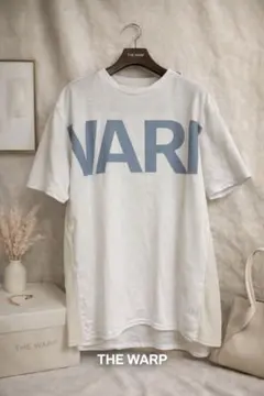 THE WARP テニスウェア Tシャツ L ホワイト メッシュ ロゴ 半袖