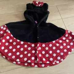Disney フリース ポンチョ 95cm 赤い水玉