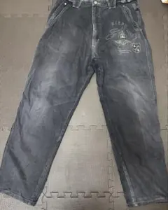 90s 極太 ハーディエイミス ワイド デニム バギーパンツ 刺繍 b系