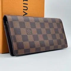 【美品】ルイヴィトン ポルトフォイユ・ブラザ ダミエ エベヌ 長財布 二つ折り