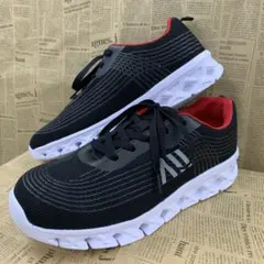 新品★メンズ★26.5cm★軽量 幅広 特殊ミッドソールスニーカー 黒 2381