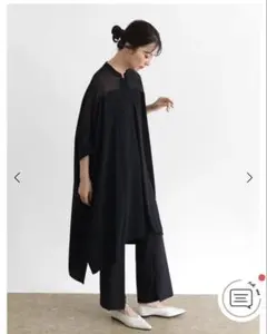 ロングブラウス 黒