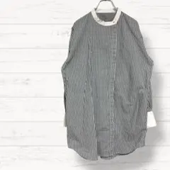 【アパートバイローリーズ】長袖ストライプシャツ F 前ボタン 2921のサムネイル