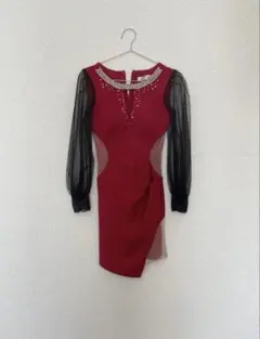 JEWELS ドレス Sサイズ 赤ビジュー