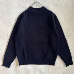UNIQLO ユニクロ スフレヤーン モックネックセーター ネイビー L