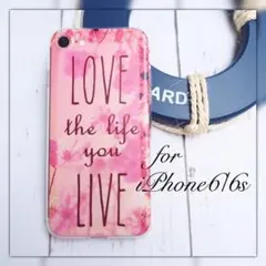 【お値下げ】【在庫処分】iPhone6/6s フラワー ケース Love ピンク