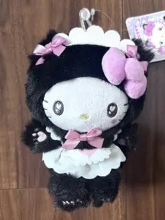 レア物 2005 平成 サンリオ ハローキティ 黒猫 キーホルダーぬいぐるみ