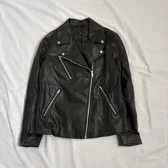 UNIQLO ネオレザー ダブルライダースジャケット 黒 モード ストリート