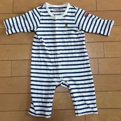 ミキハウス ボーダー ロンパース 70cm くま