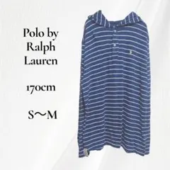 ☆Polo by Ralph Lauren ボーダー 長袖 ポロシャツ　紺