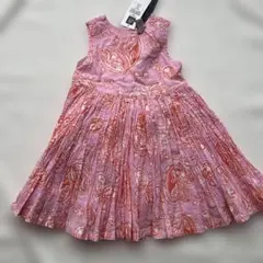 新品⭐︎ペイズリー柄ピンクワンピース　80のサムネイル