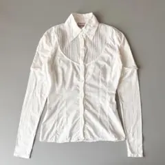 Max Mara✨MAX&Co. ピンタック シャツ ブラウス 白 長袖のサムネイル