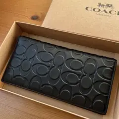 【未使用】コーチ COACH 長財布 シグネチャー ブレストポケット ウォレット
