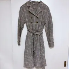 ワンピース チェック 長袖 リボン