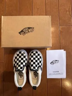 VANS チェック柄スリッポン 白/黒