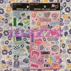 セリア トッピングラボ 平成 Y2K シール ステッカー 2点セット まとめ売り