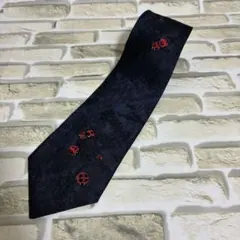 Dominique France ネイビー てんとう虫 ネクタイスリークラウン