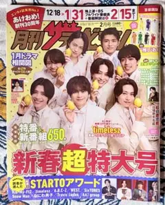 月刊ザテレビジョン 2026年2月号 timelesz 庄司浩平