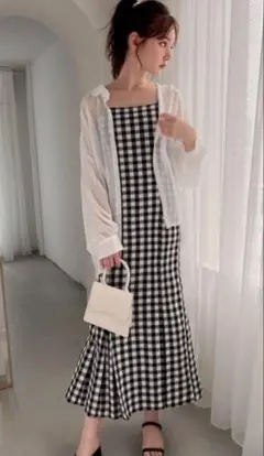 ギンガムチェック キャミワンピース