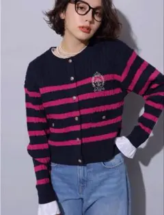 新品未使用　アルページュストーリー 刺繍ケーブルカーディガン