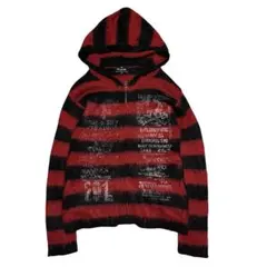 00s border skull grunge hoodie Y2K お兄系