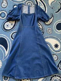 ZARA デニムフレアスリーブワンピース