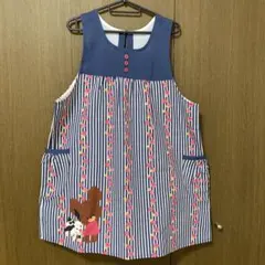 m☆m様専用 ストライプ花柄ノースリーブエプロン