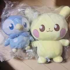 ① ポケピース めちゃもふぐっと ポケモン ポッチャマ ピカチュウ ぬいぐるみ