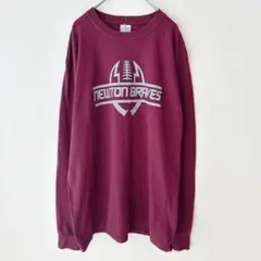 美品 PORT&COMPANY ロンT カットソー 長袖 ロゴ ボルドー Lのサムネイル