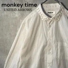 monkey time ユナイテッドアローズ ゴールドスタッズ衿 七分袖シャツのサムネイル