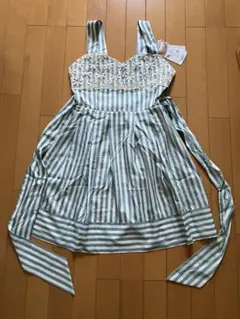 フィント ミントグリーン ストライプ ジャンパースカート おまけ付きのサムネイル