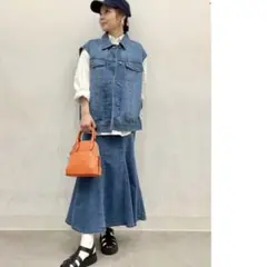 ジーユー　デニムオーバーサイズジャケット　デニムベスト　ベスト　Gジャン
