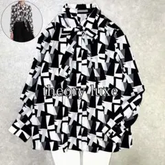 極美品✨定価3.5万 セオリーリュクス ジオメトリック 総柄 ボウタイブラウス