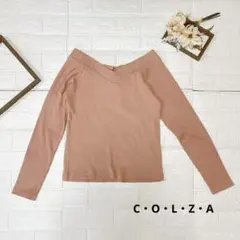 C・O・L・Z・A オフショルダーリブニット ピンク系 Mサイズ フェミニン